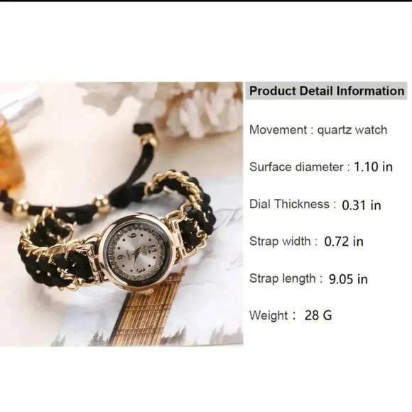 Women Watches Analog Quartz Round Dial Knitting Rope Chain Bracelet Watch NWT.. - Picture 3 of 4